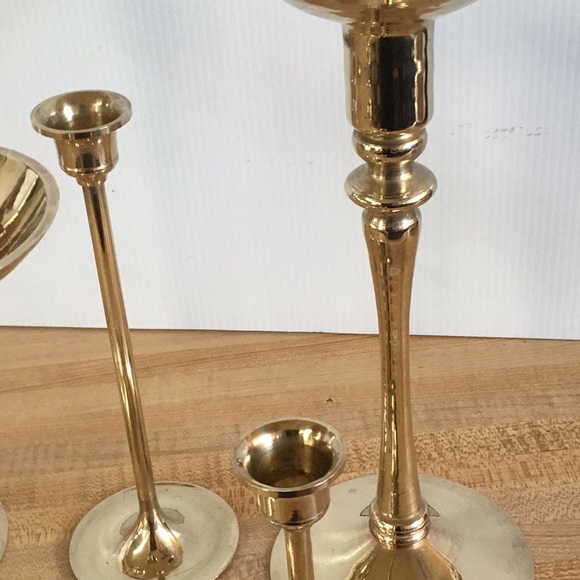 5 Brass candleholders - Picture 7 of 13